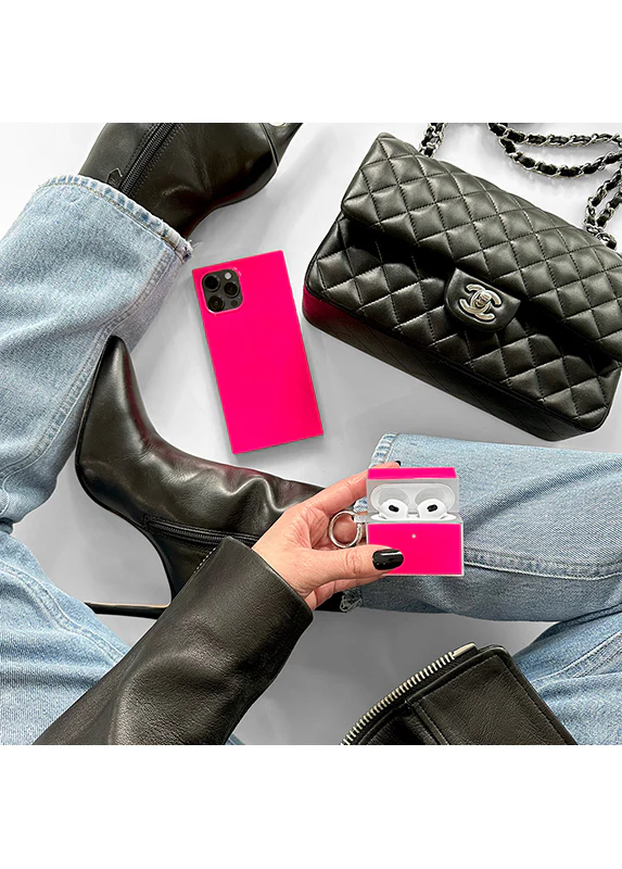 SQUARE® Neon Pink AirPods Case - Image 26