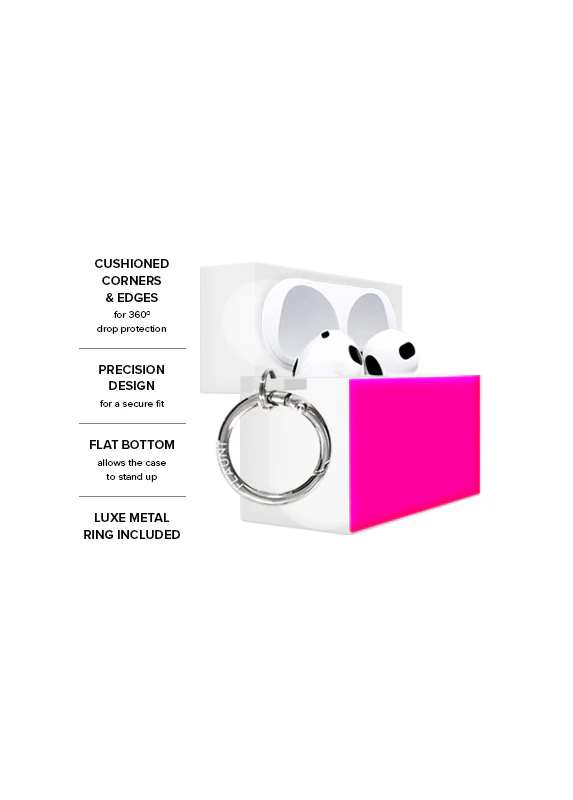 SQUARE® Neon Pink AirPods Case - Image 3