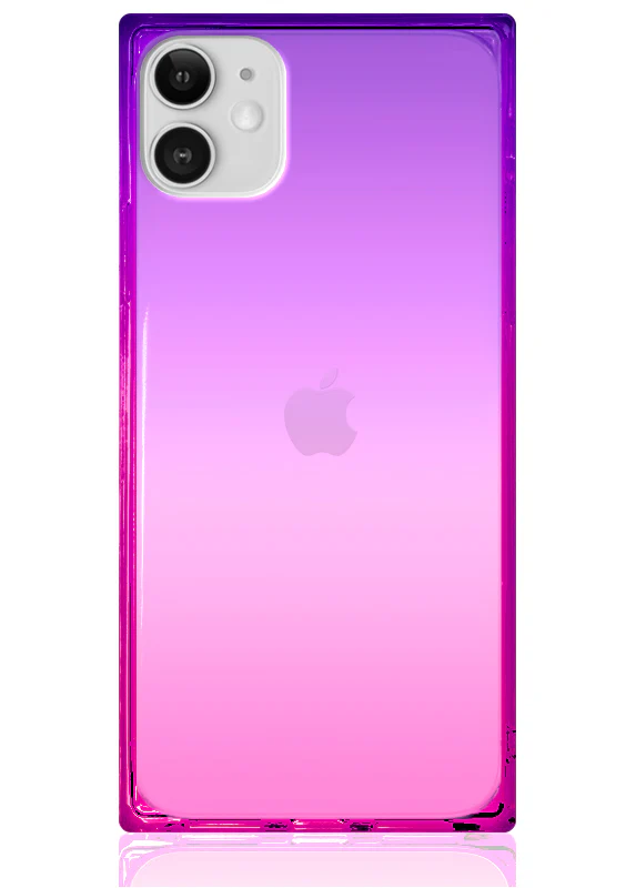 SQUARE® Pink Purple Clear Ombre iPhone Case - Image 11