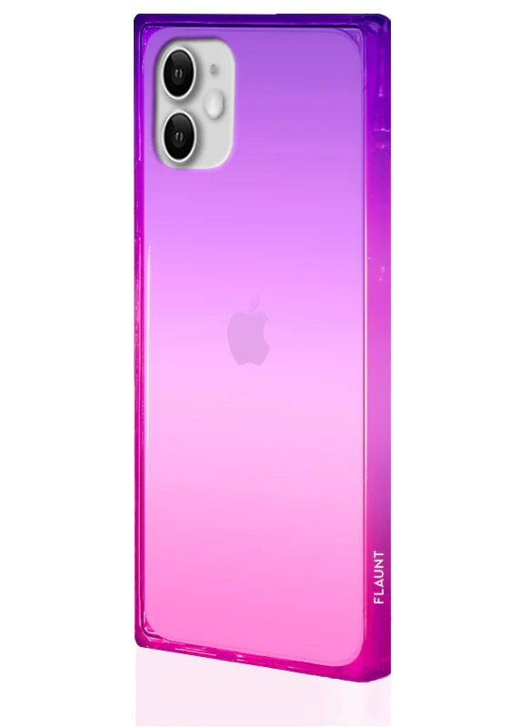 SQUARE® Pink Purple Clear Ombre iPhone Case - Image 12