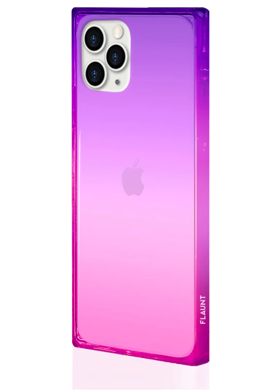 SQUARE® Pink Purple Clear Ombre iPhone Case - Image 16