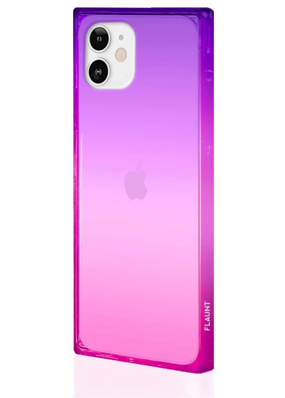 SQUARE® Pink Purple Clear Ombre iPhone Case - Image 18
