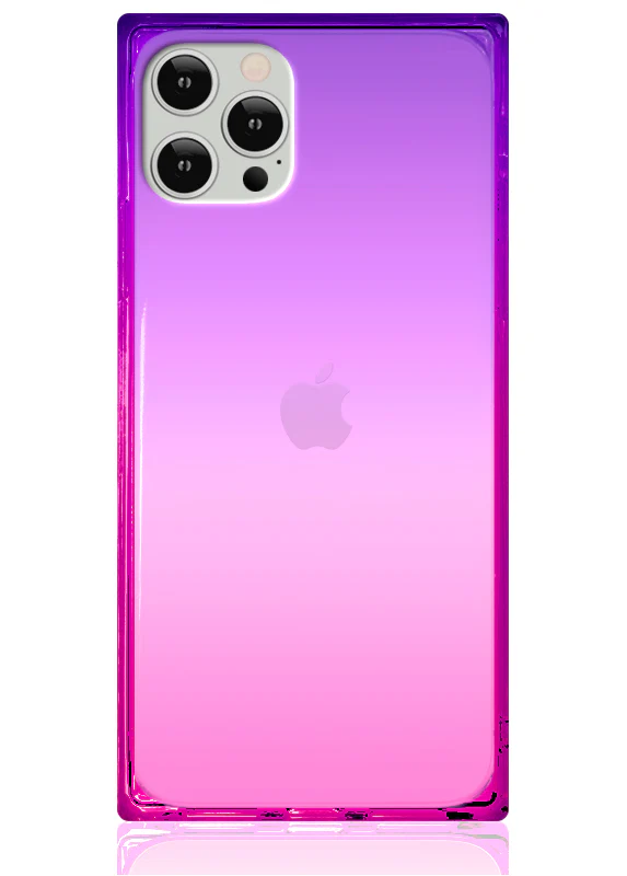 SQUARE® Pink Purple Clear Ombre iPhone Case - Image 19