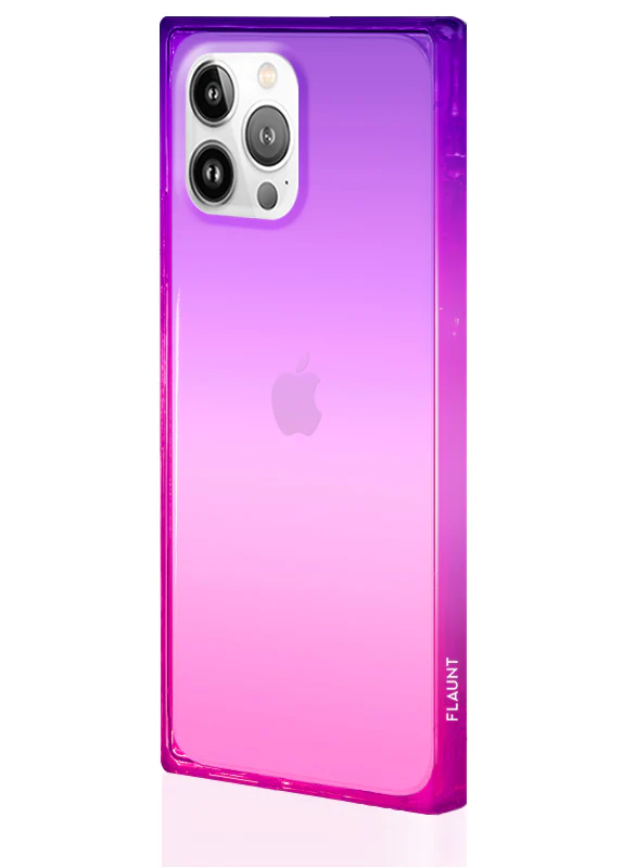 SQUARE® Pink Purple Clear Ombre iPhone Case - Image 2