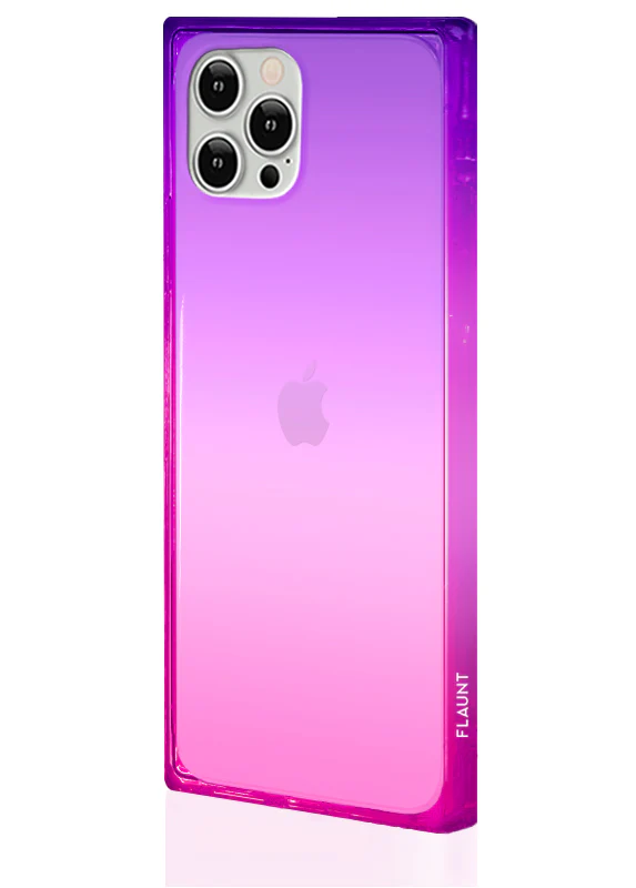 SQUARE® Pink Purple Clear Ombre iPhone Case - Image 20
