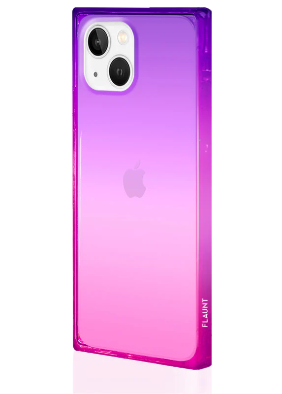 SQUARE® Pink Purple Clear Ombre iPhone Case - Image 24