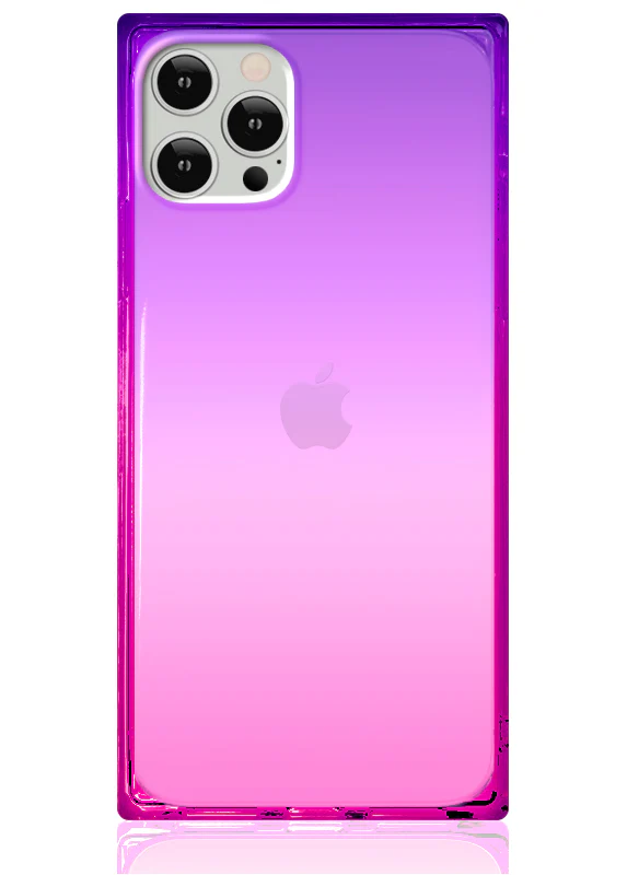 SQUARE® Pink Purple Clear Ombre iPhone Case - Image 3