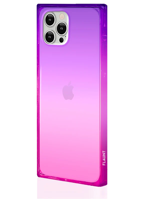 SQUARE® Pink Purple Clear Ombre iPhone Case - Image 4