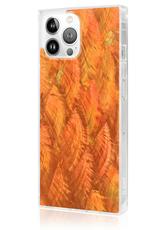 SQUARE® Orange Mother of Pearl iPhone Case - Image 14