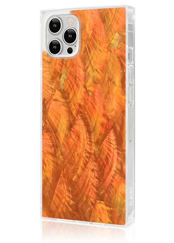 SQUARE® Orange Mother of Pearl iPhone Case - Image 4