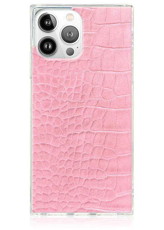 SQUARE® Pink Crocodile Faux Leather iPhone Case - Image 13
