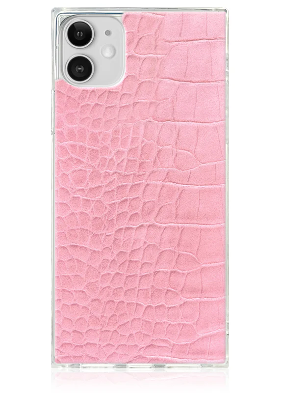 SQUARE® Pink Crocodile Faux Leather iPhone Case - Image 5