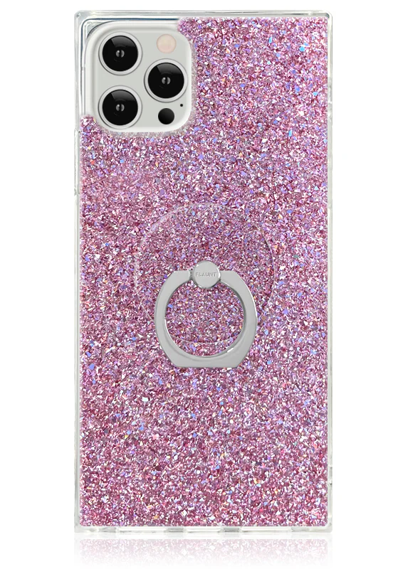 Pink Glitter Adhesive Phone Ring Stand - Image 3