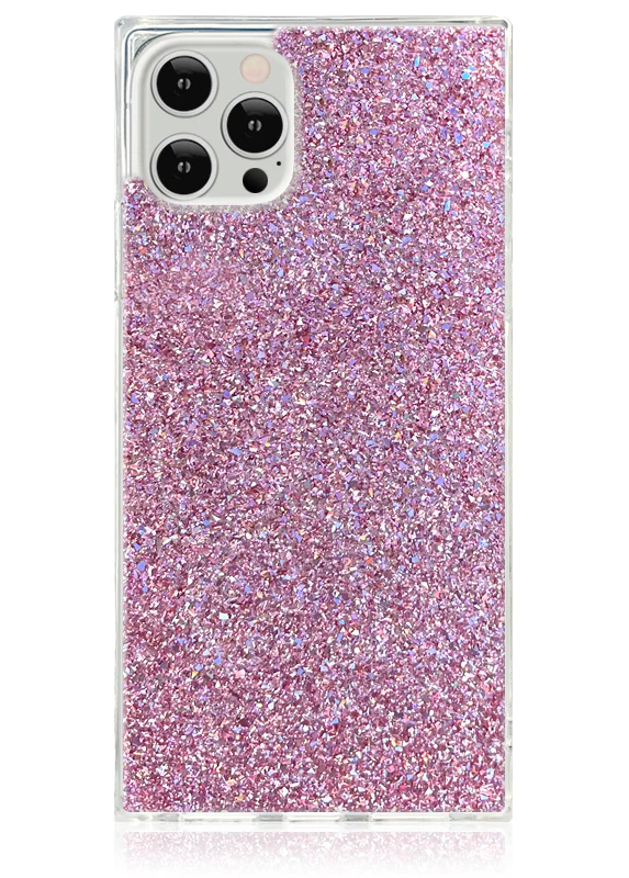 SQUARE® Pink Glitter iPhone Case - Image 17