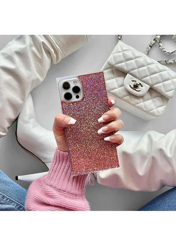 SQUARE® Pink Glitter iPhone Case - Image 45