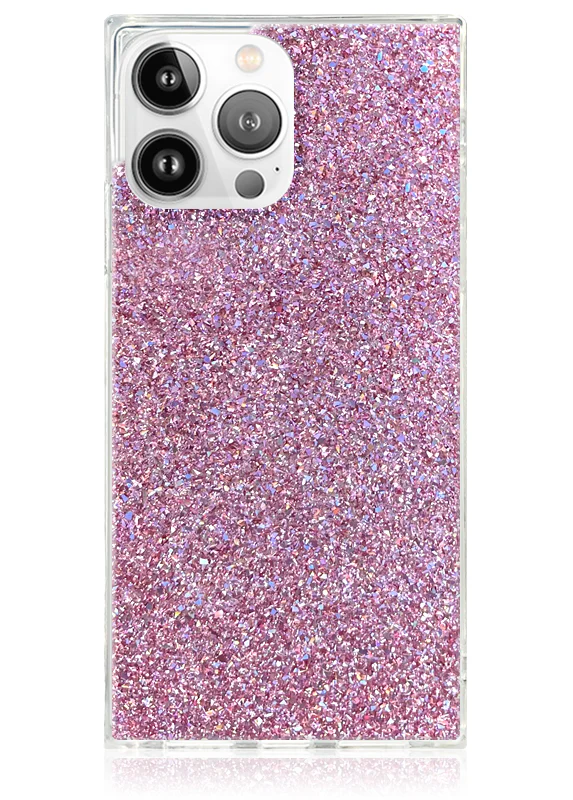 SQUARE® Pink Glitter iPhone Case - Image 5