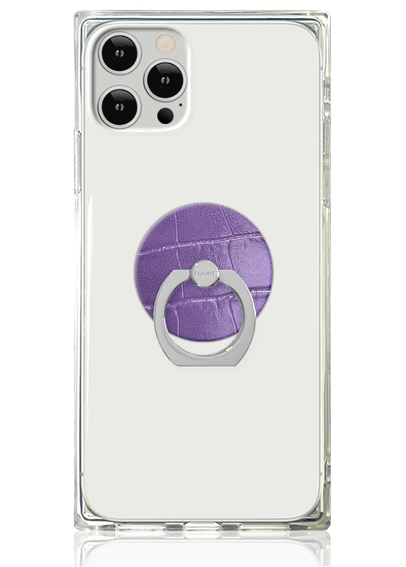 Purple Crocodile Faux Leather Adhesive Phone Ring Stand - Image 2