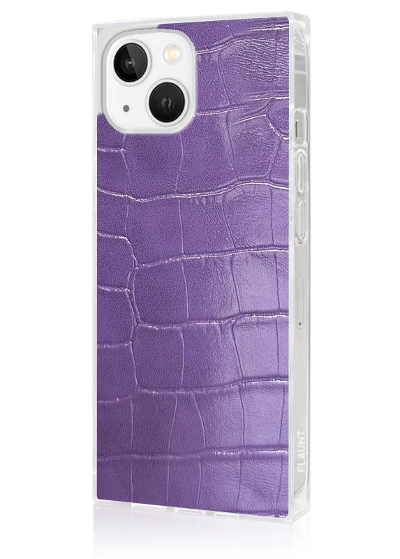 SQUARE® Purple Crocodile Faux Leather iPhone Case - Image 16