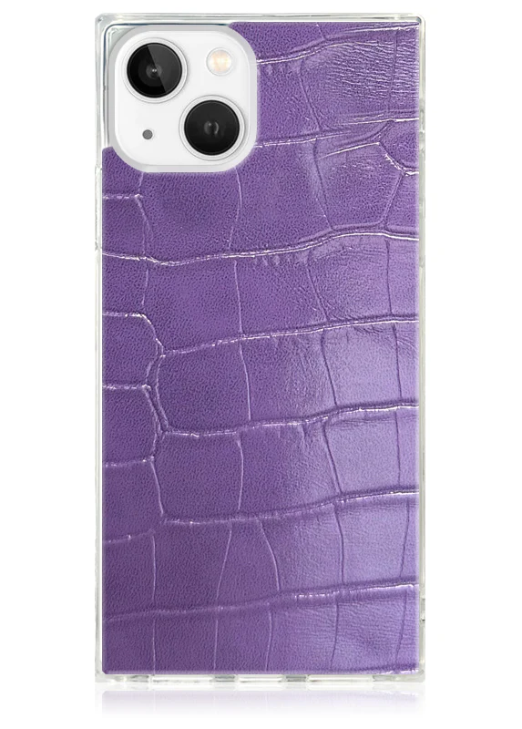SQUARE® Purple Crocodile Faux Leather iPhone Case - Image 21