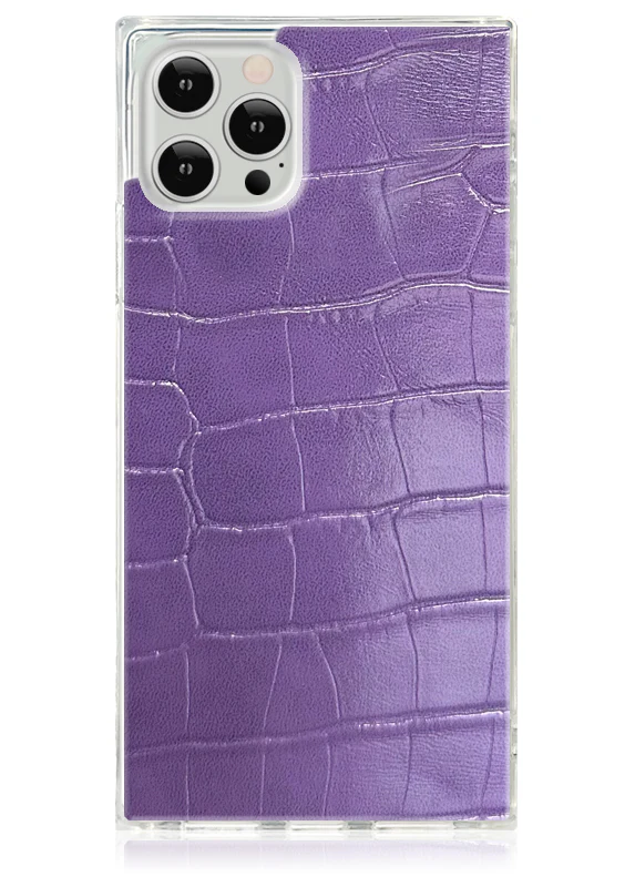 SQUARE® Purple Crocodile Faux Leather iPhone Case - Image 23