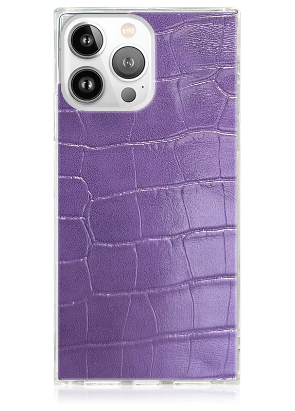 SQUARE® Purple Crocodile Faux Leather iPhone Case - Image 29