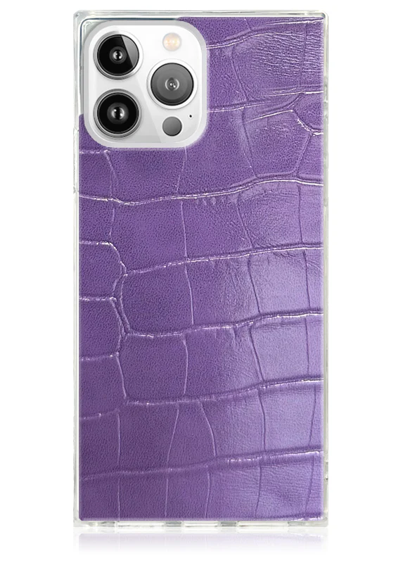 SQUARE® Purple Crocodile Faux Leather iPhone Case - Image 33