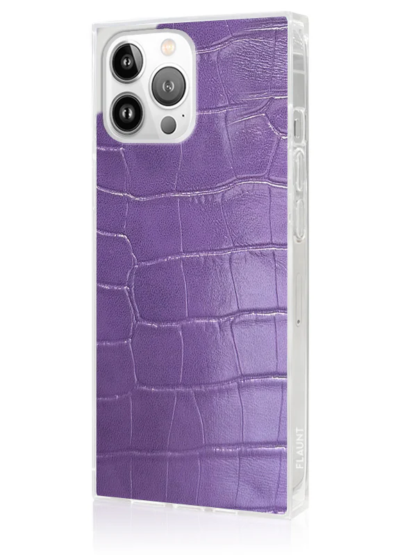 SQUARE® Purple Crocodile Faux Leather iPhone Case - Image 34