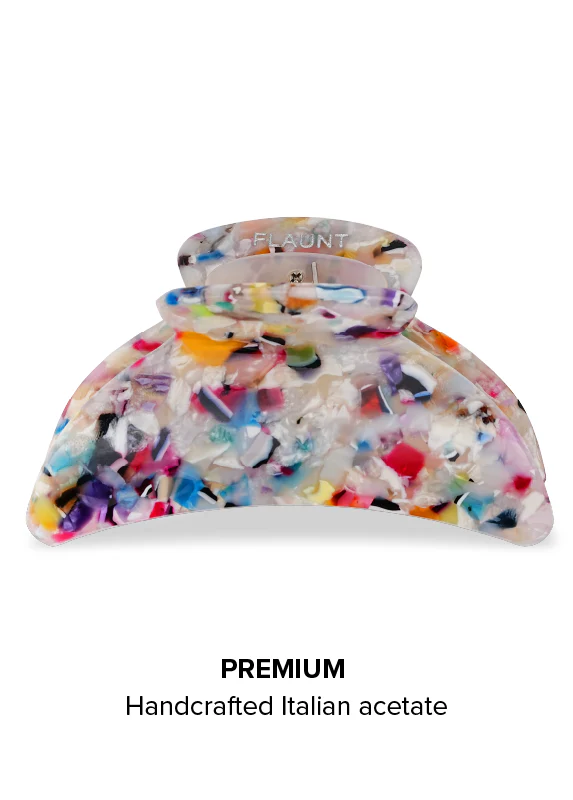 Rainbow Confetti Tortoise Shell Claw Clip - Image 2