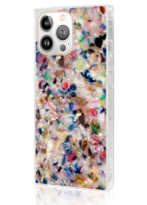 SQUARE® Rainbow Confetti Tortoise Shell iPhone Case - Image 12