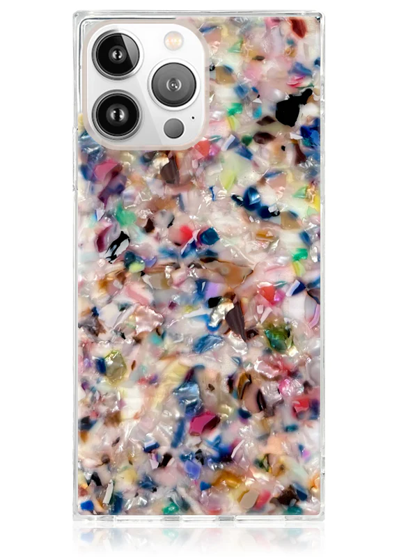 SQUARE® Rainbow Confetti Tortoise Shell iPhone Case - Image 13
