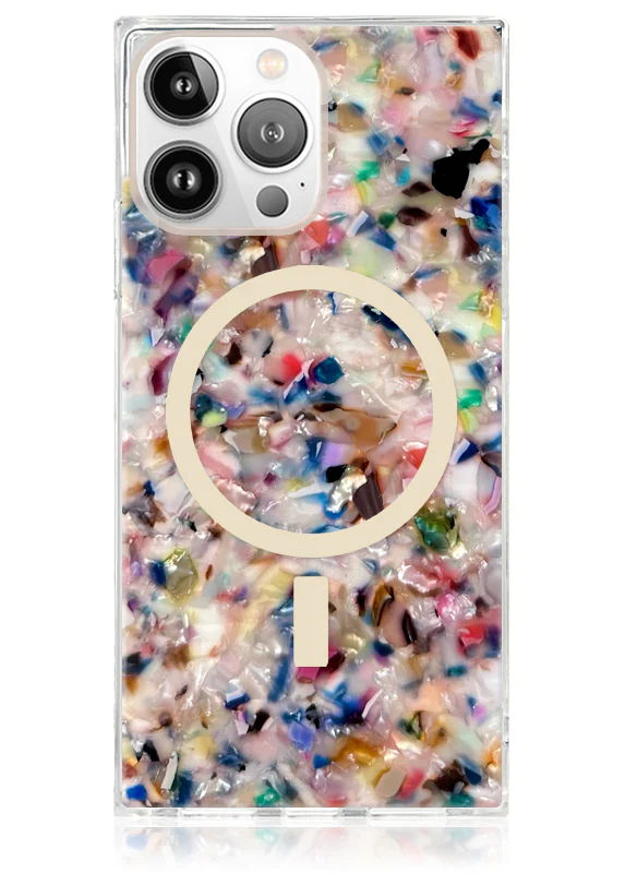 SQUARE® Rainbow Confetti Tortoise Shell iPhone Case - Image 49