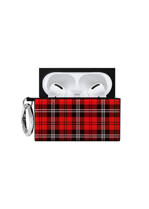 SQUARE® Red Plaid AirPods Case - Image 17