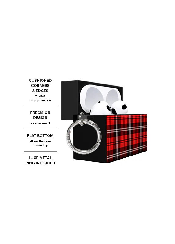 SQUARE® Red Plaid AirPods Case - Image 3