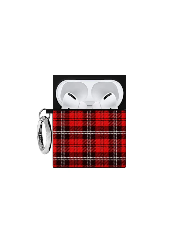 SQUARE® Red Plaid AirPods Case - Image 7