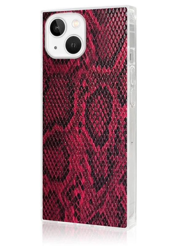 SQUARE® Red Python Faux Leather iPhone Case - Image 16