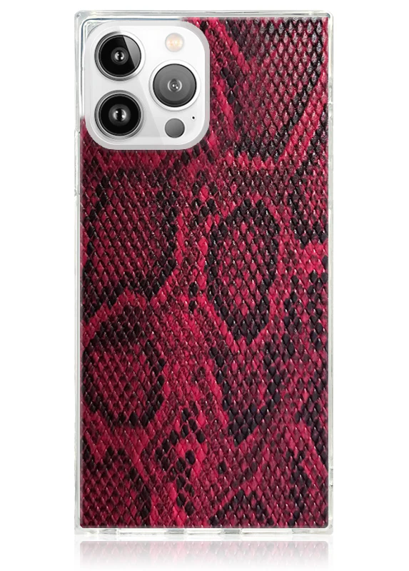 SQUARE® Red Python Faux Leather iPhone Case - Image 33