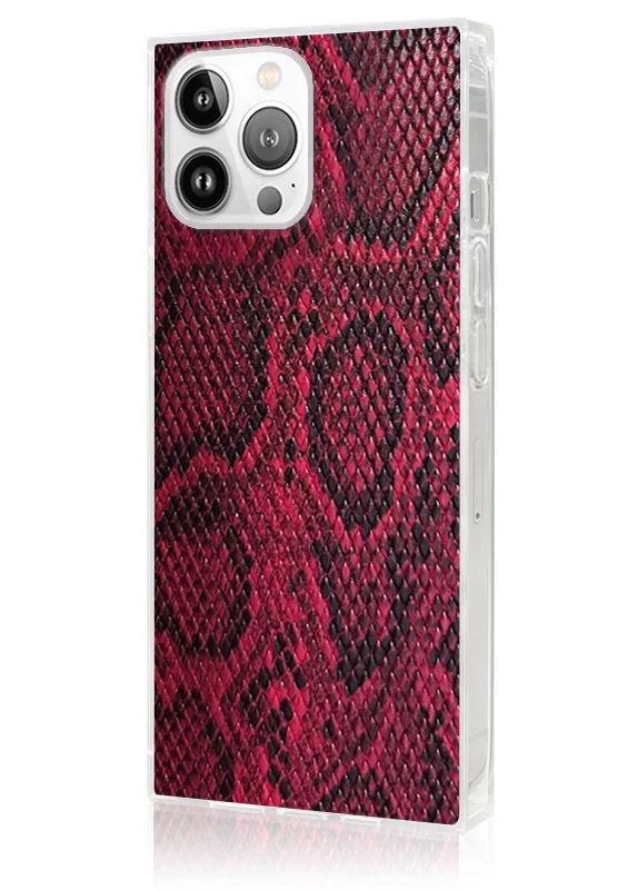 SQUARE® Red Python Faux Leather iPhone Case - Image 36