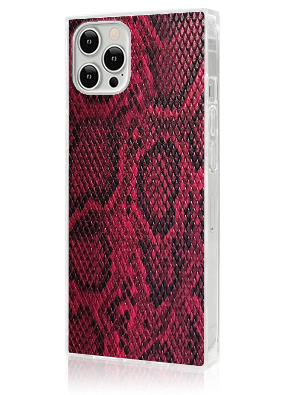 SQUARE® Red Python Faux Leather iPhone Case - Image 4