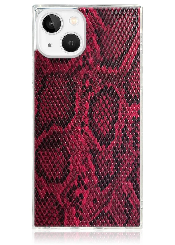 SQUARE® Red Python Faux Leather iPhone Case - Image 9