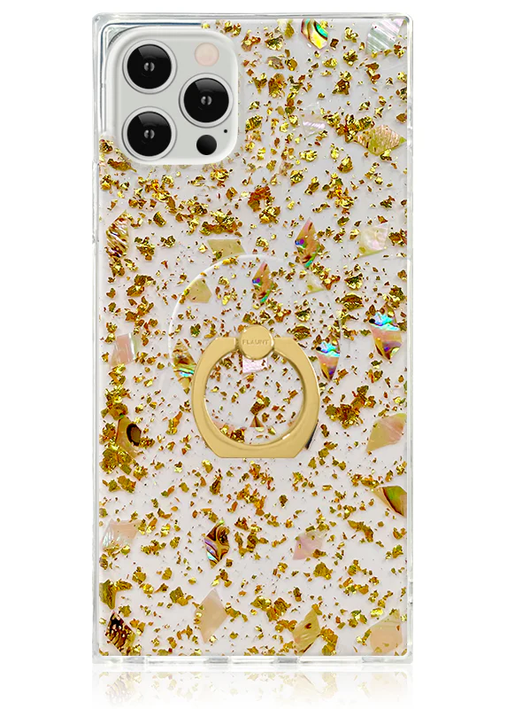 Shell and Gold Flake Adhesive Phone Ring Stand - Image 3