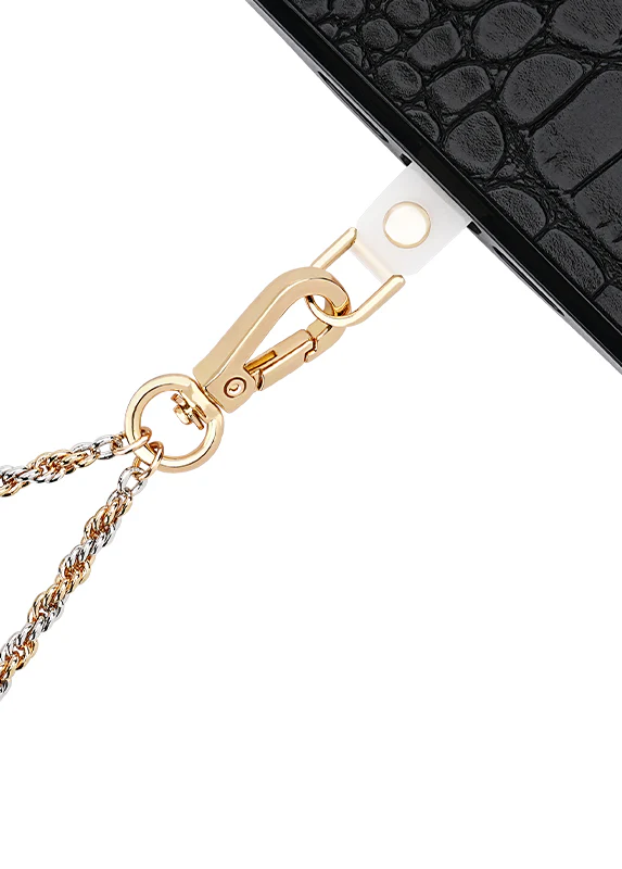 Two-Tone Gold & Silver Rope Chain Phone Charm - Image 2