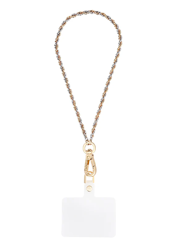 Two-Tone Gold & Silver Rope Chain Phone Charm - Image 4