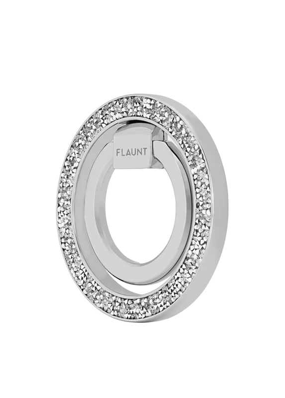 Silver Crystal Elegance Premium Metallic MagSafe Phone Ring Stand (Works with MagSafe Cases Only) - Image 2