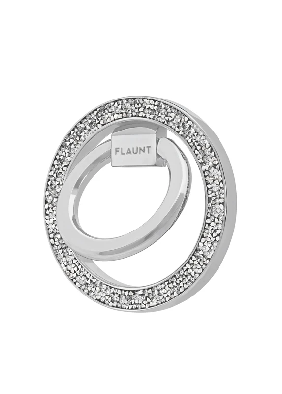 Silver Crystal Elegance Premium Metallic MagSafe Phone Ring Stand (Works with MagSafe Cases Only) - Image 3