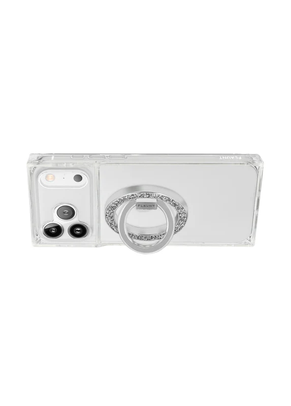 Silver Crystal Elegance Premium Metallic MagSafe Phone Ring Stand (Works with MagSafe Cases Only) - Image 9