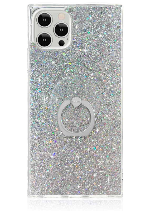 Silver Glitter Adhesive Phone Ring Stand - Image 3