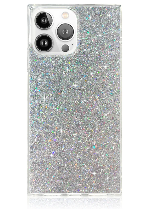 SQUARE® Silver Glitter iPhone Case - Image 25