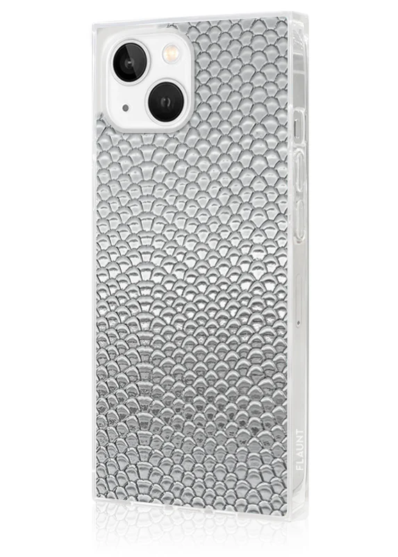 SQUARE® Silver Metallic Snakeskin Faux Leather iPhone Case - Image 10