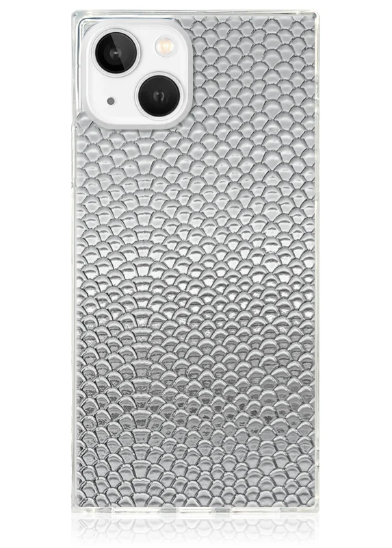 SQUARE® Silver Metallic Snakeskin Faux Leather iPhone Case - Image 9