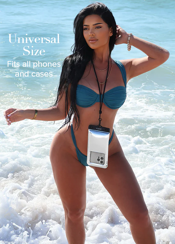Silver Metallic Waterproof Phone Pouch - Image 4